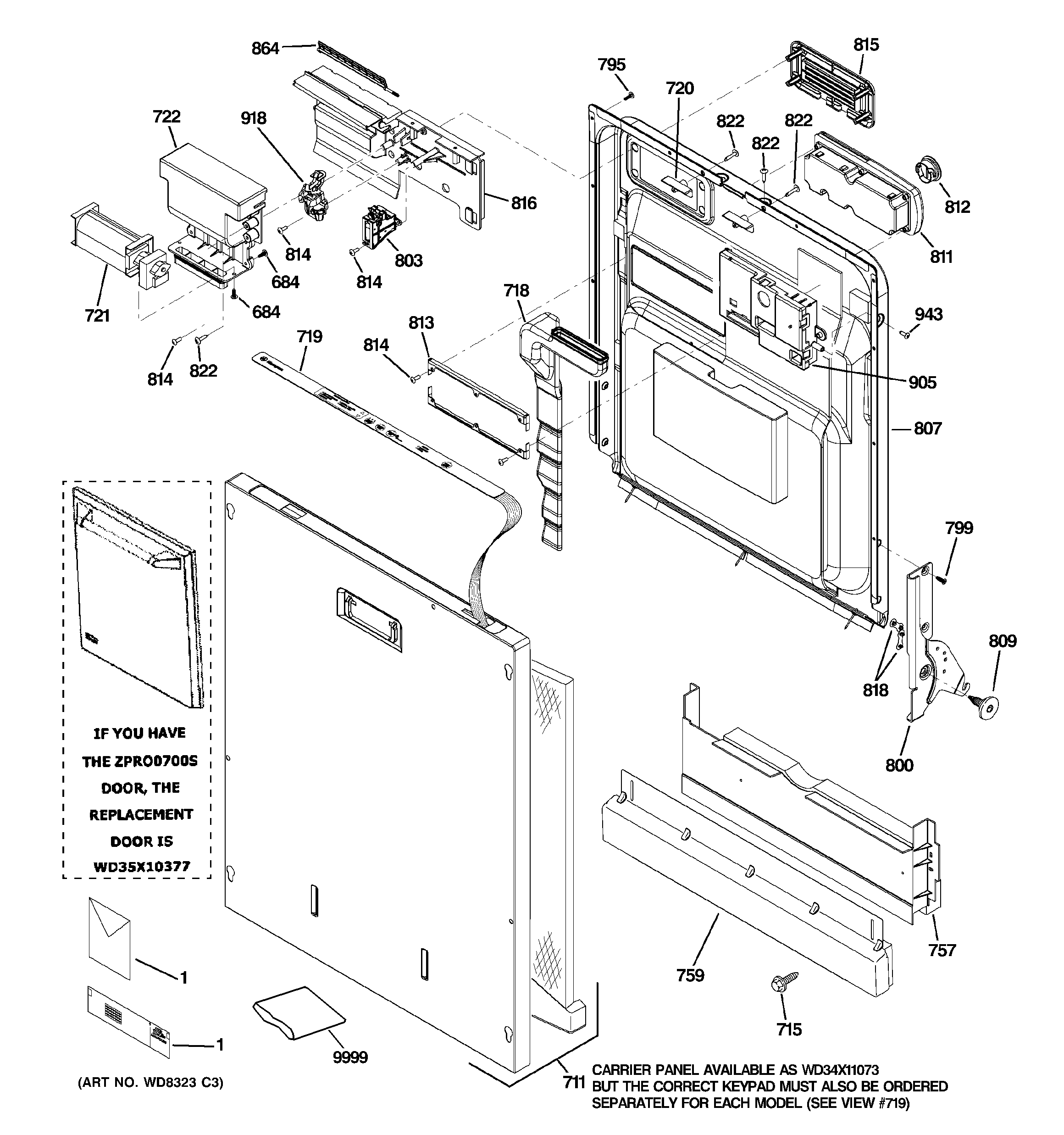 Escutcheon & door assembly