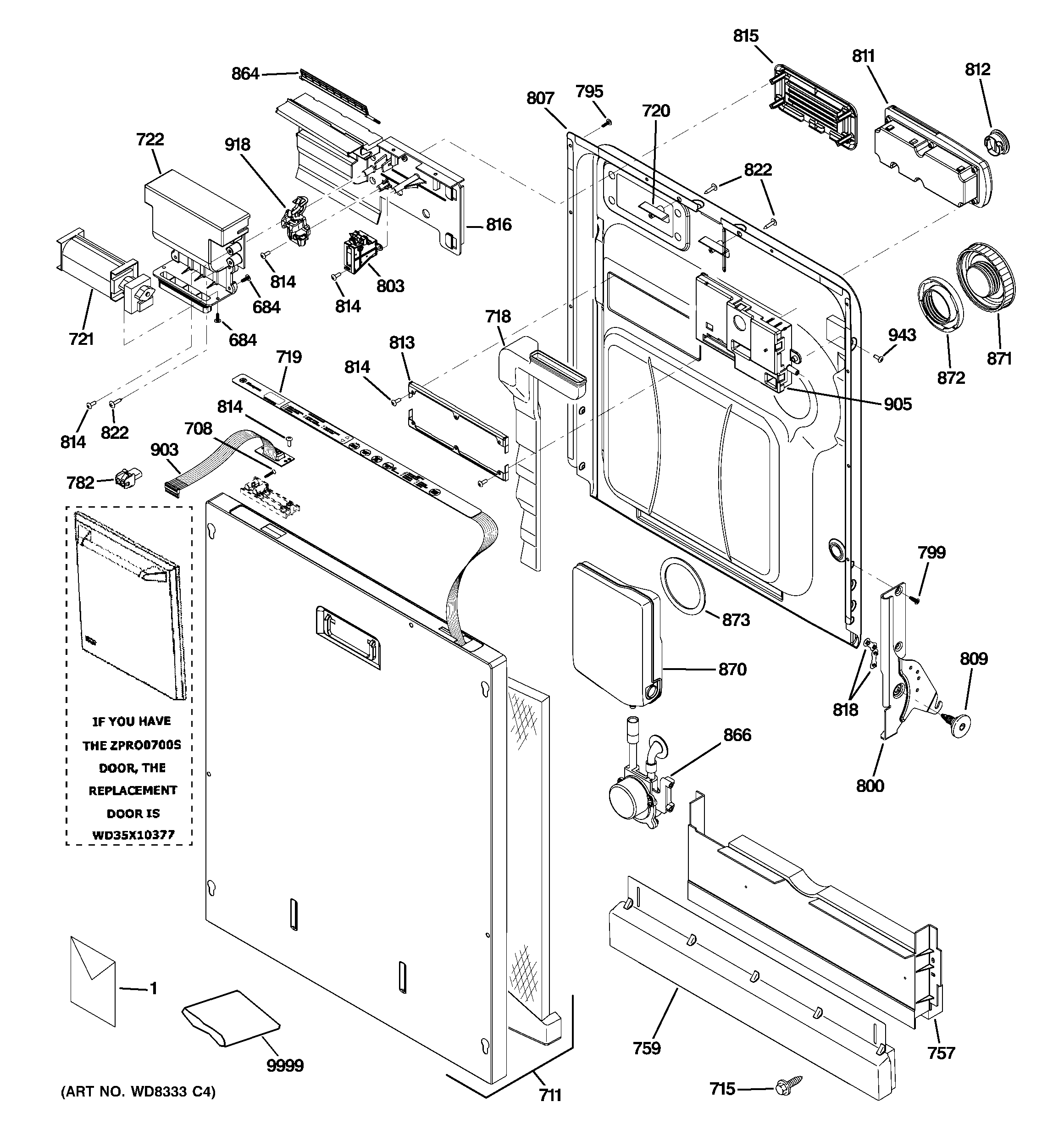 Escutcheon & door assembly