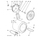 GE GTDS570GD0WW drum diagram