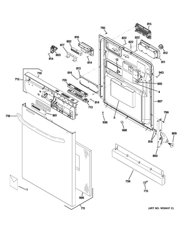 Escutcheon & door assembly