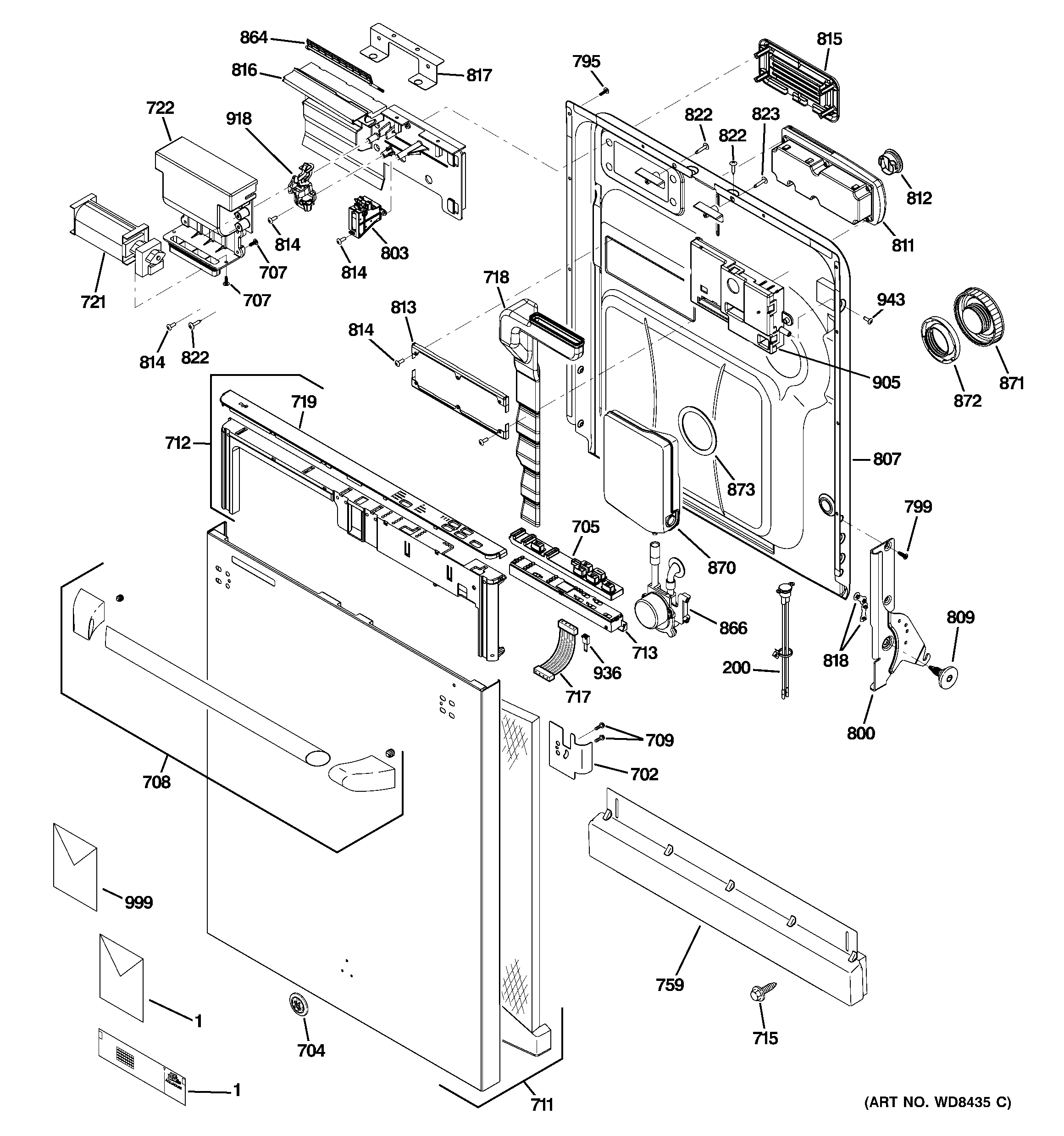Escutcheon & door assembly
