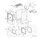 GE PTDN805EM0MS cabinet, front panel & door diagram