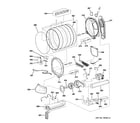 GE PTDN805EM0MS drum, blower & motor diagram