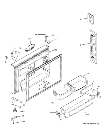 Freezer door