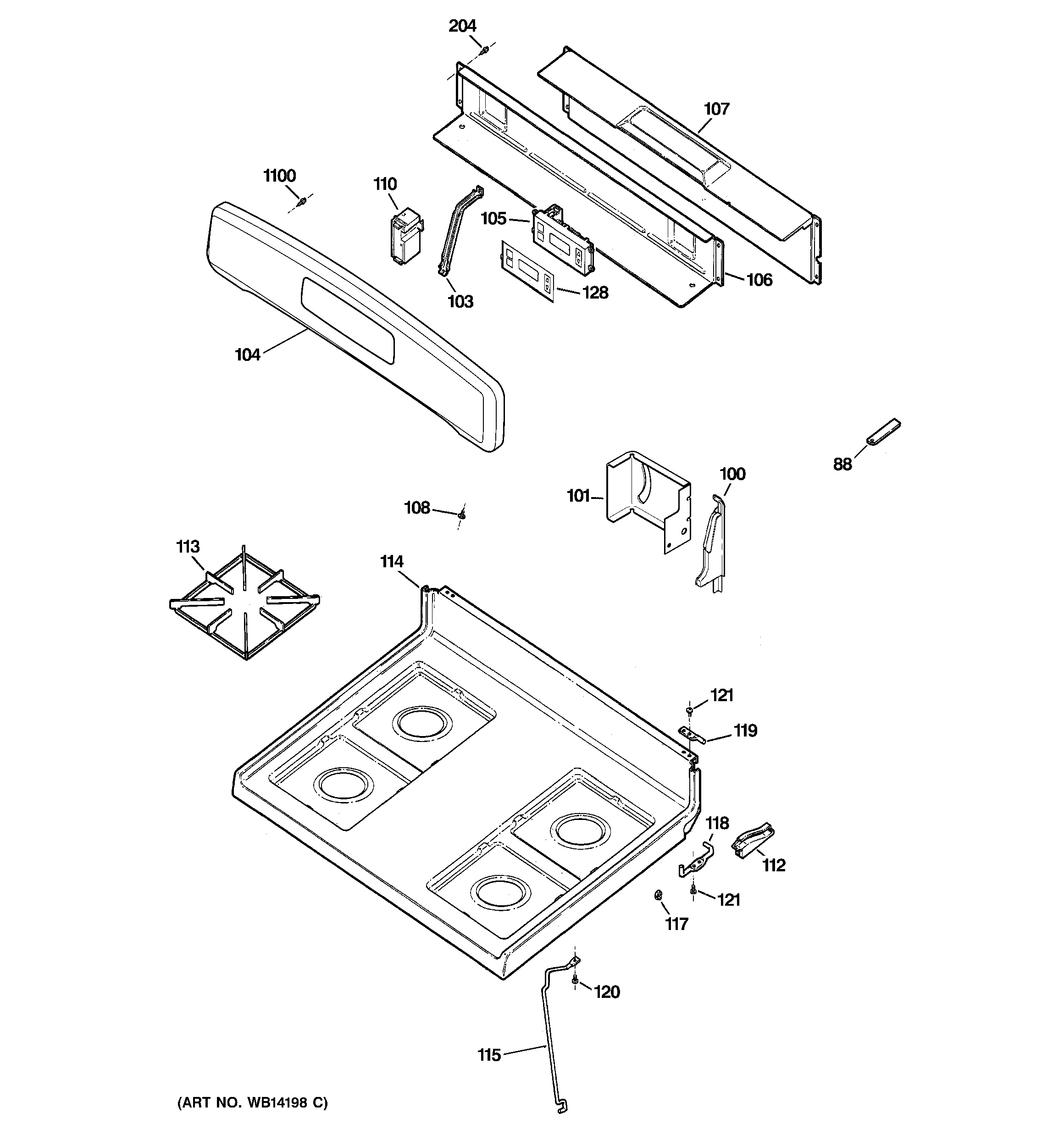 CONTROL PANEL & COOKTOP