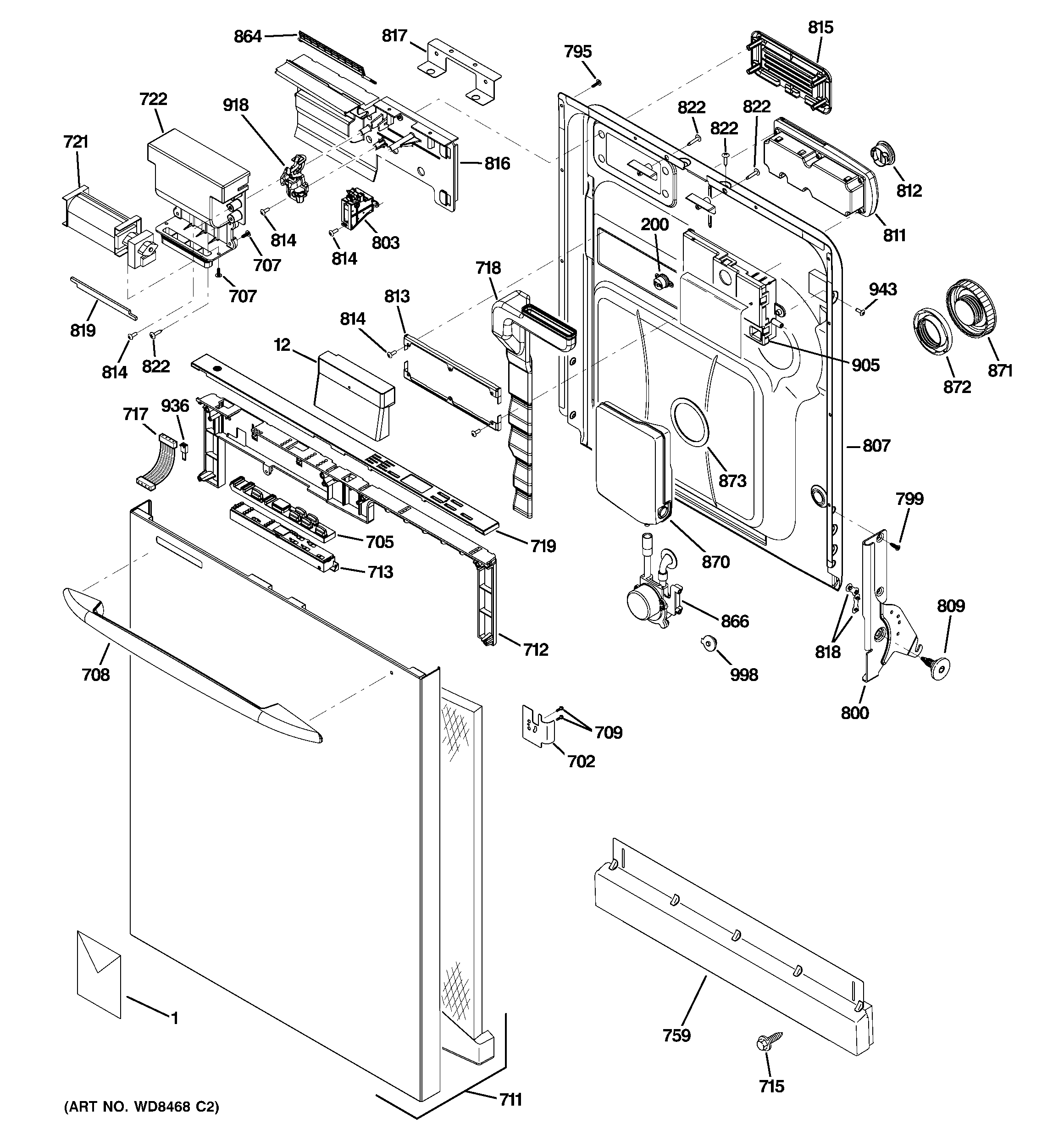 Escutcheon & door assembly