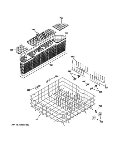 Lower rack assembly