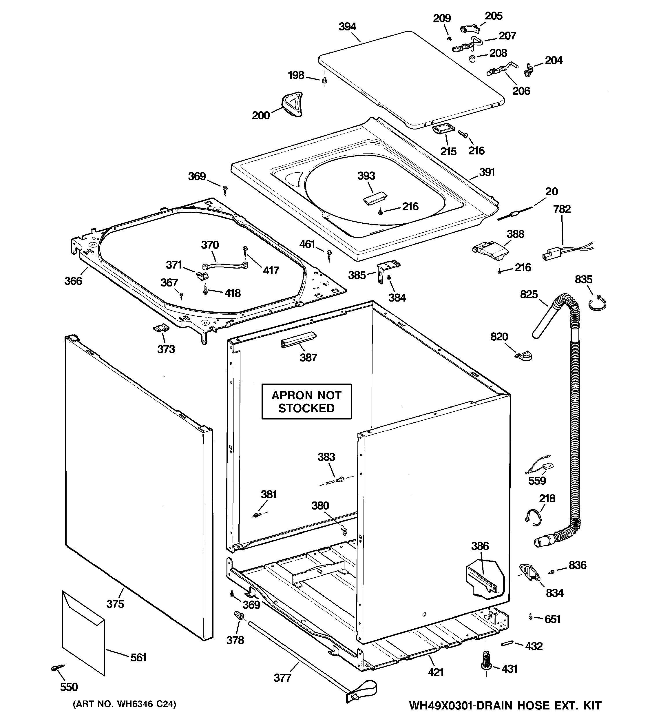Cabinet, cover & top panel