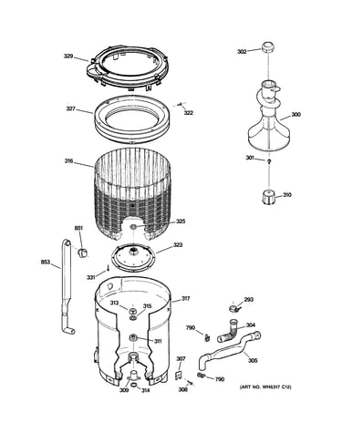 Tub, basket & agitator