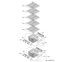 GE ZISW420DXA freezer shelves diagram