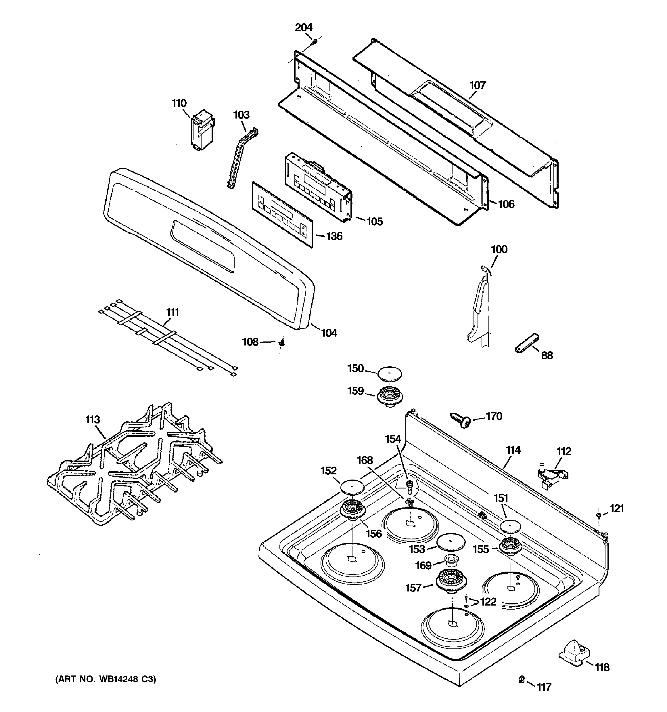 CONTROL PANEL & COOKTOP