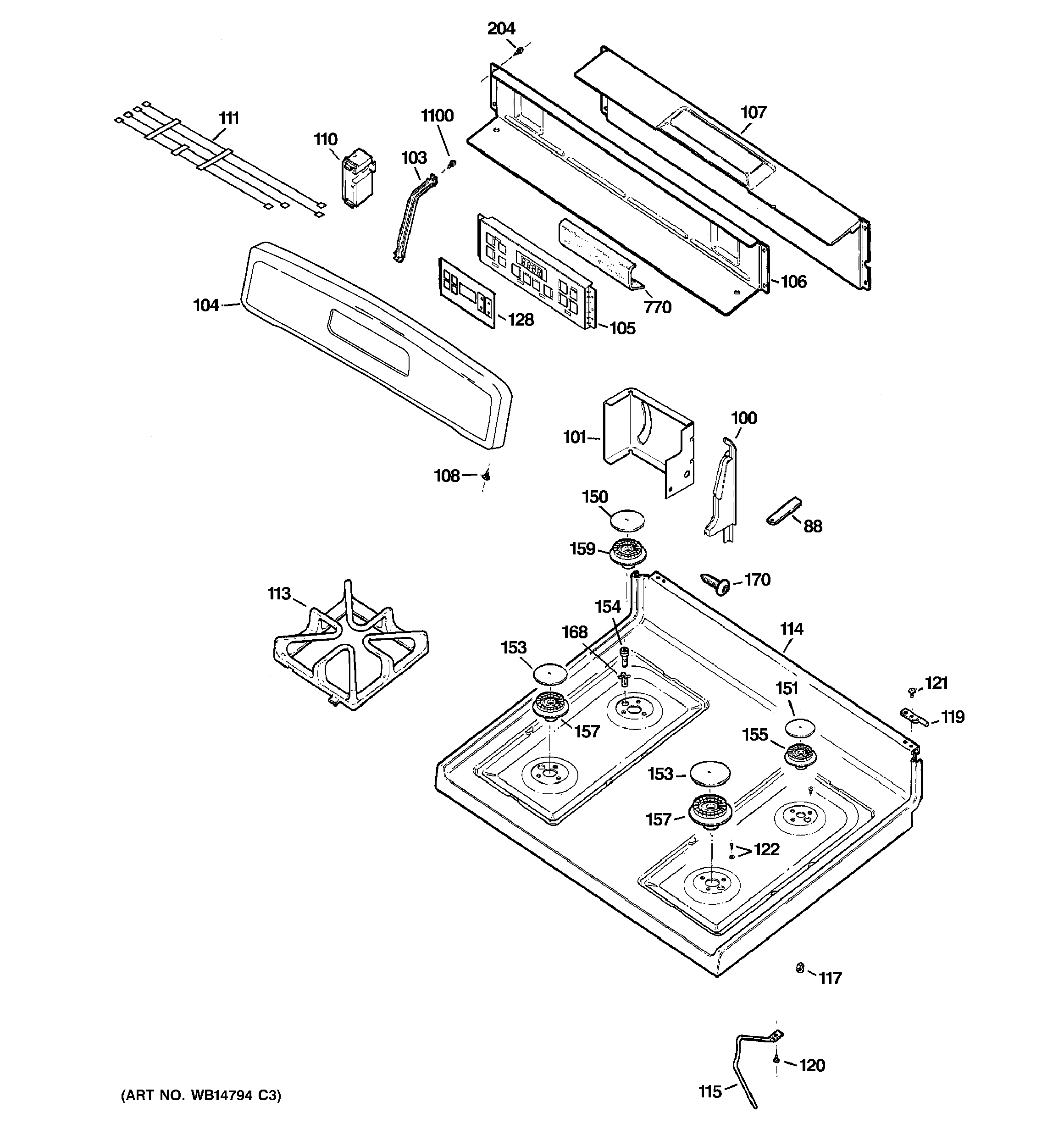 CONTROL PANEL & COOKTOP