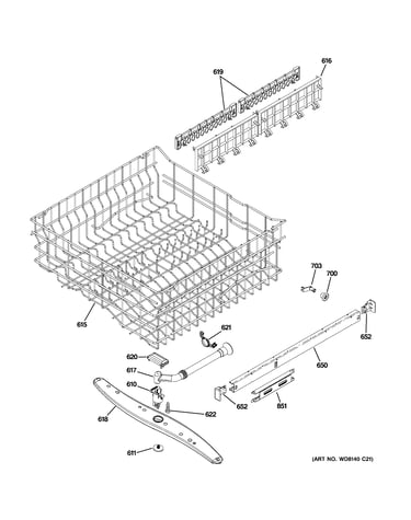 Upper rack assembly