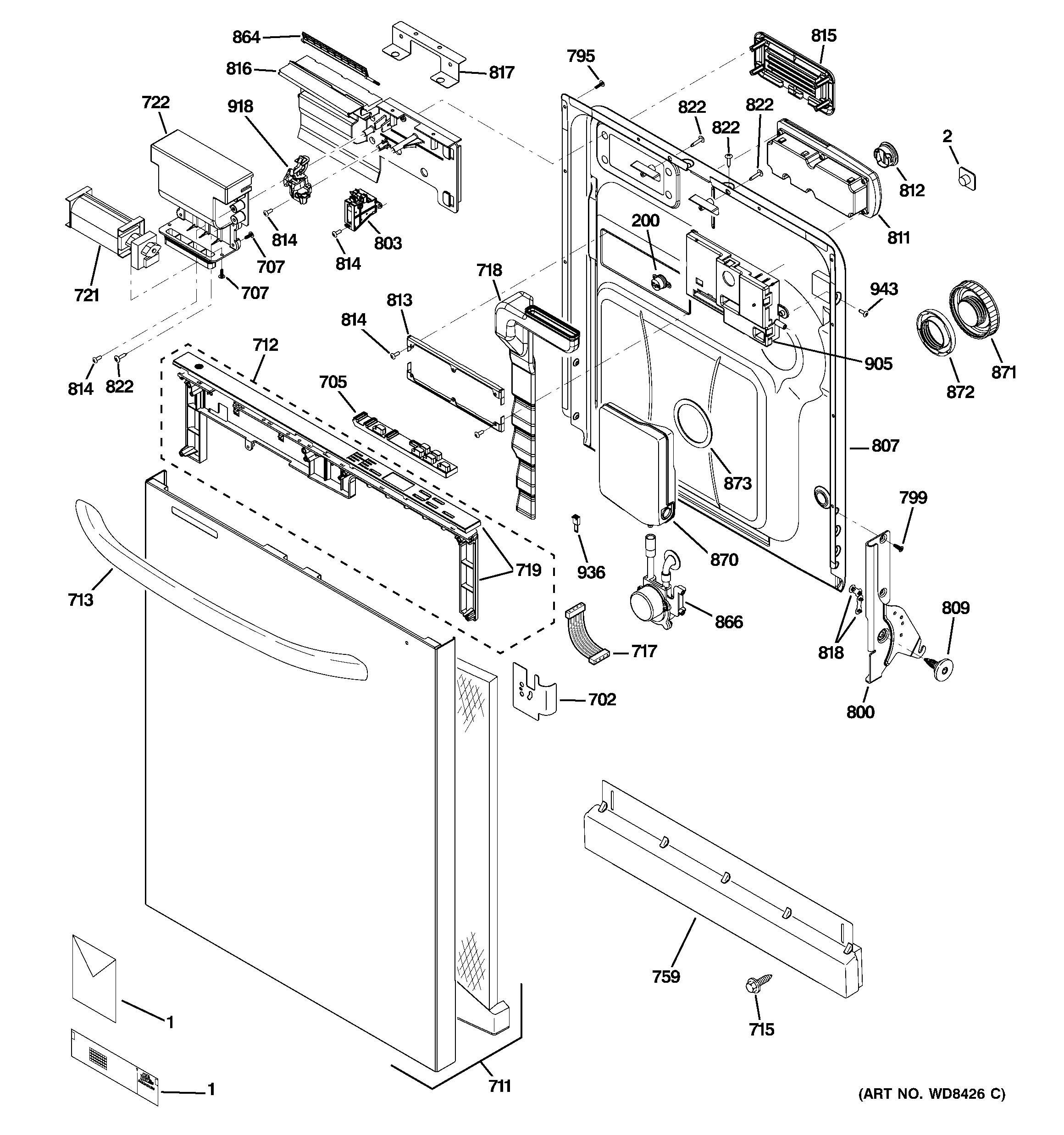 Escutcheon & door assembly
