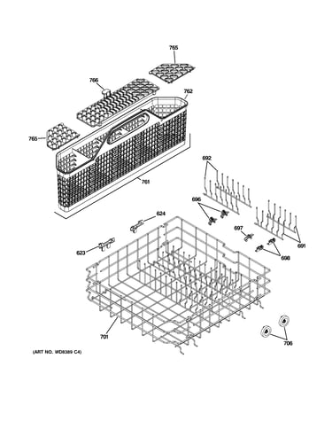 Lower rack assembly