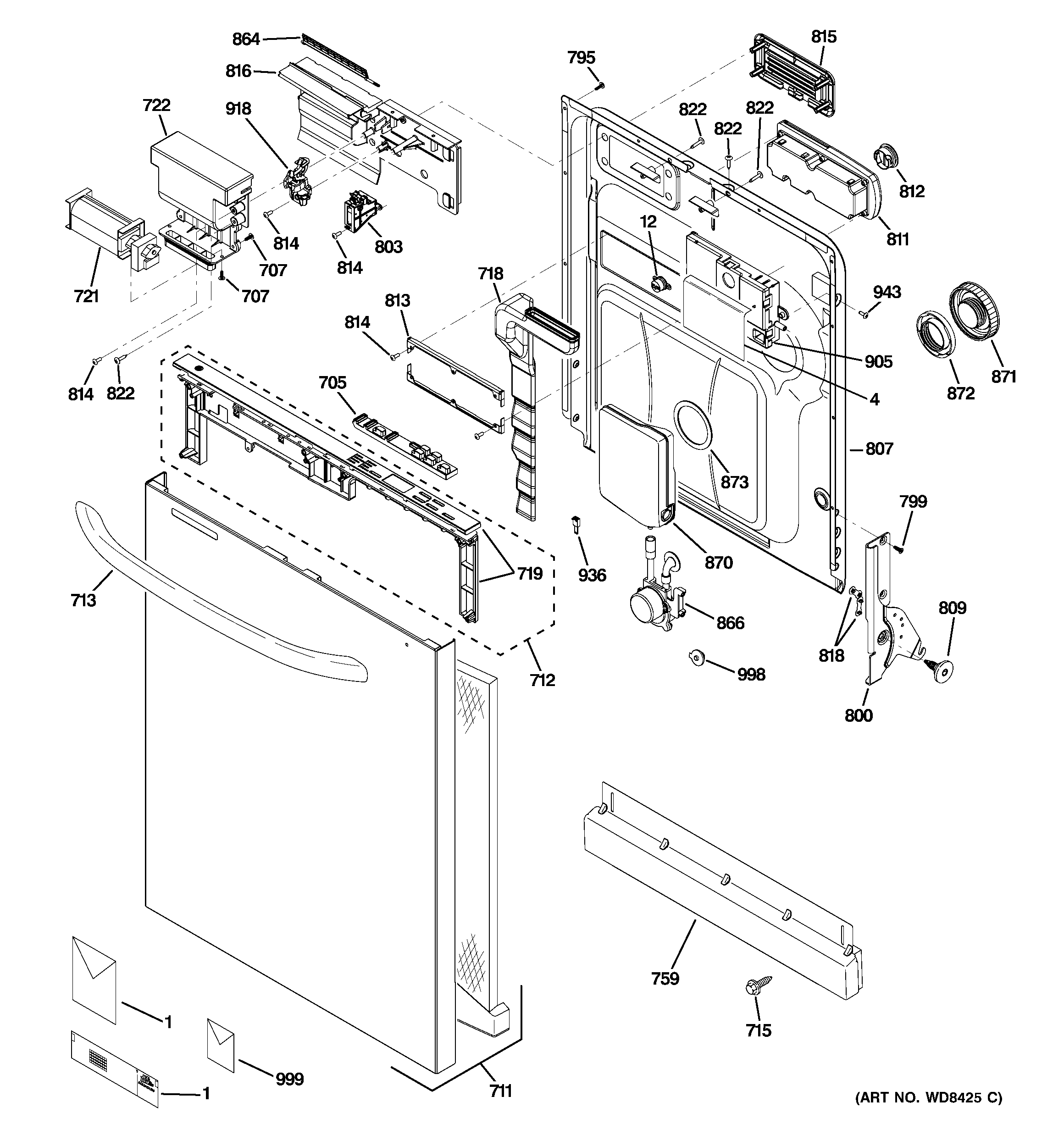 Escutcheon & door assembly