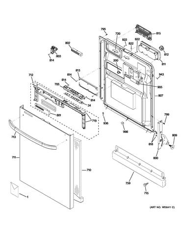 Escutcheon & door assembly