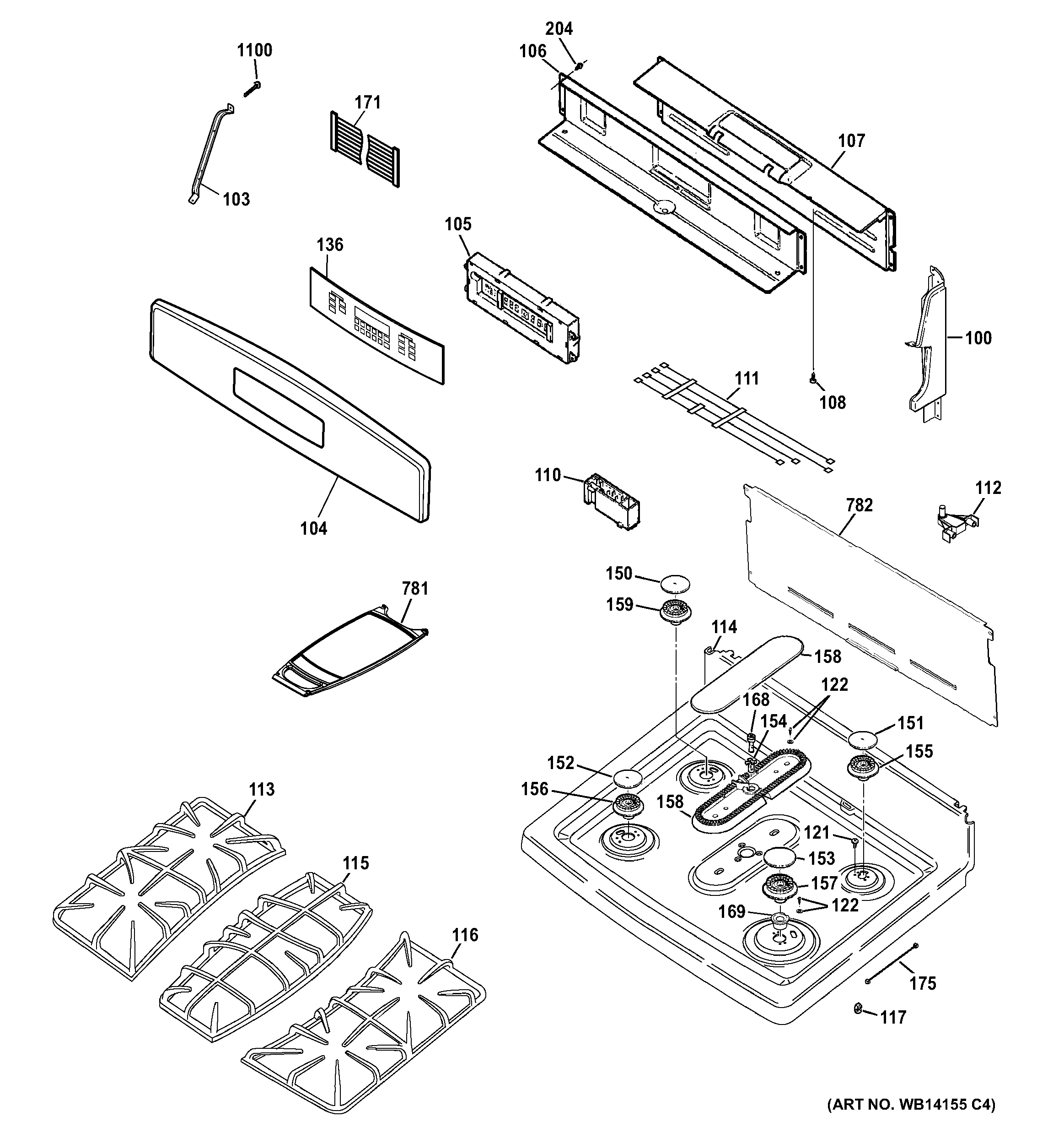 Control panel & cooktop