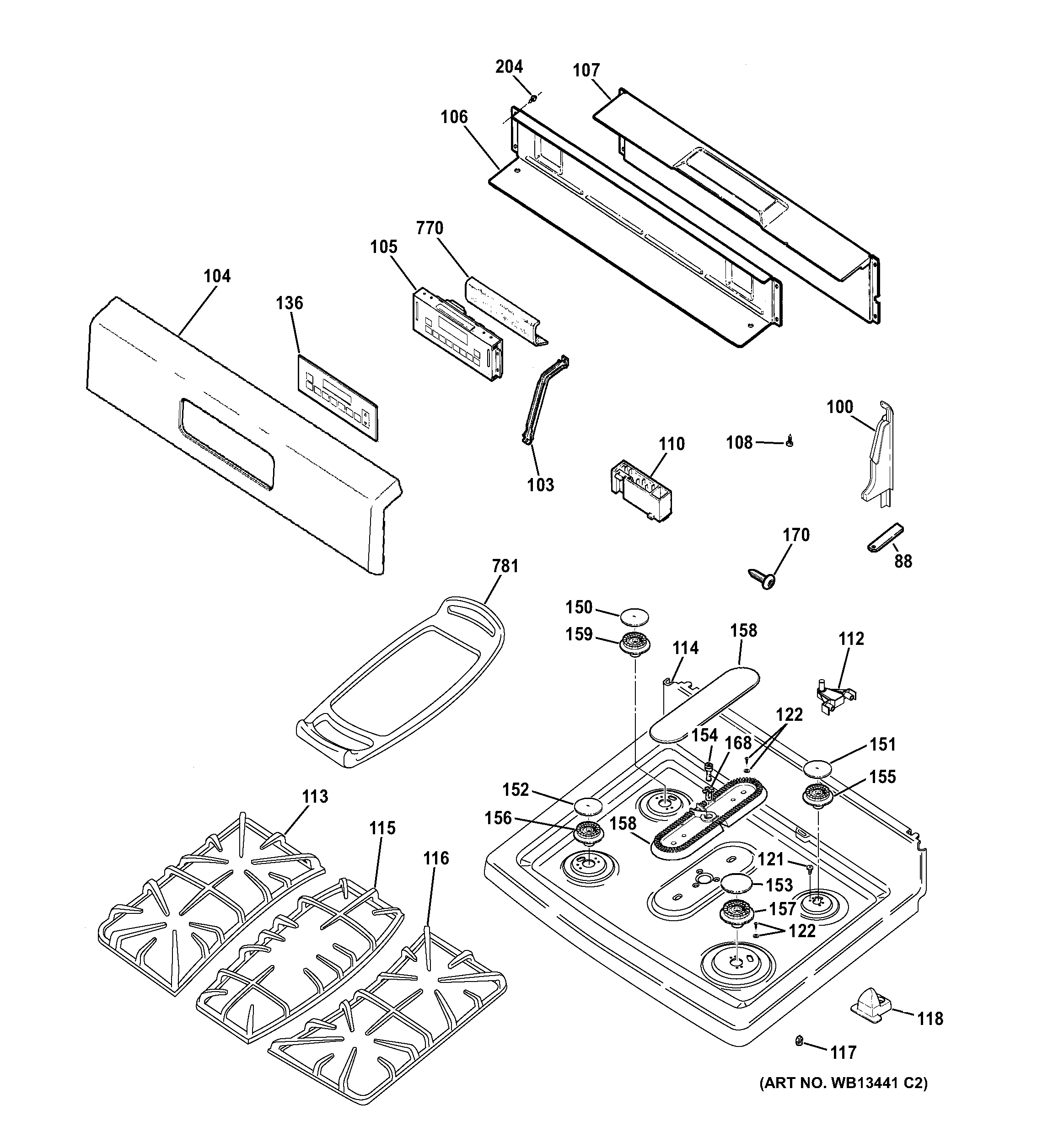 CONTROL PANEL & COOKTOP