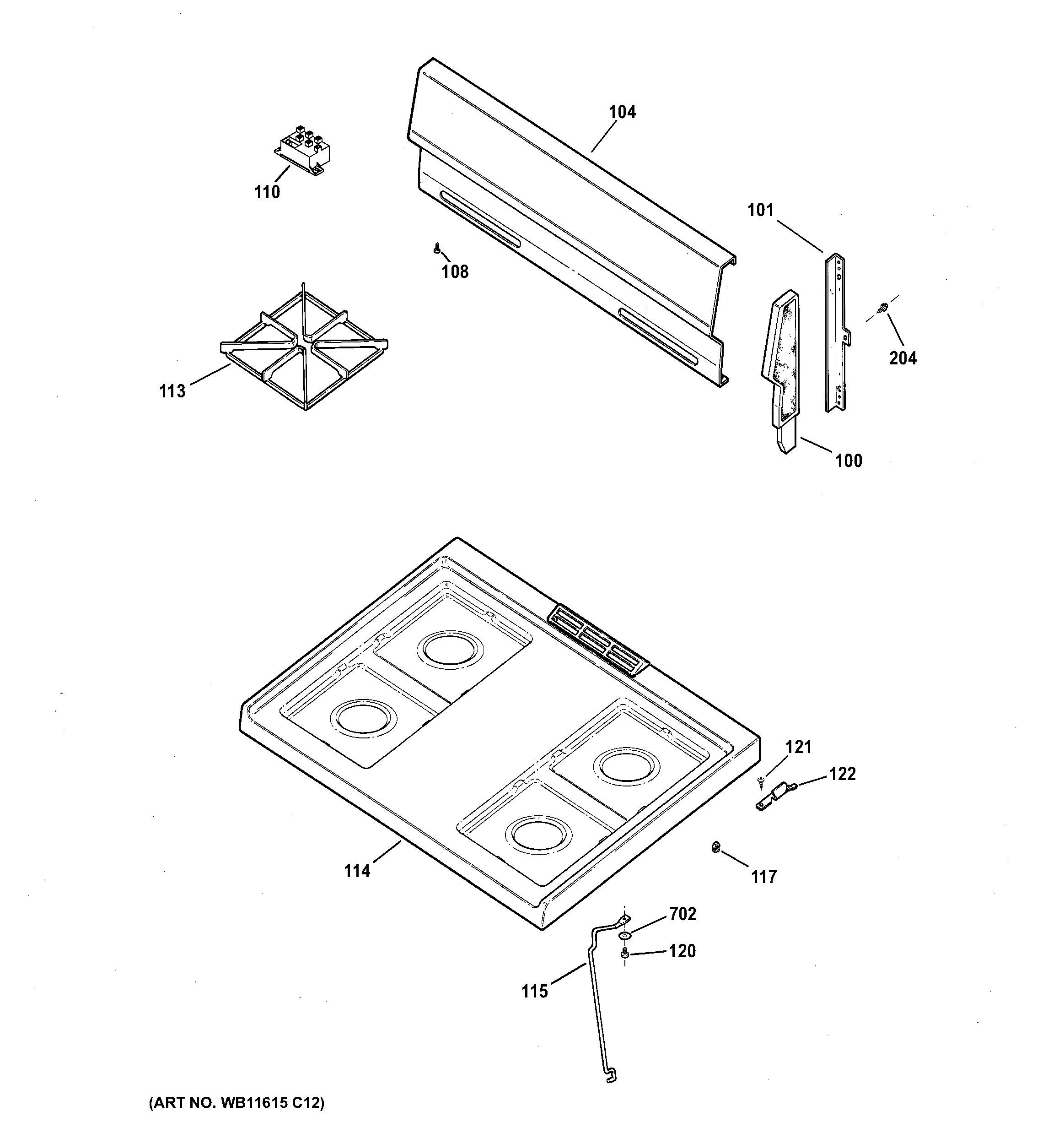 Control panel & cooktop