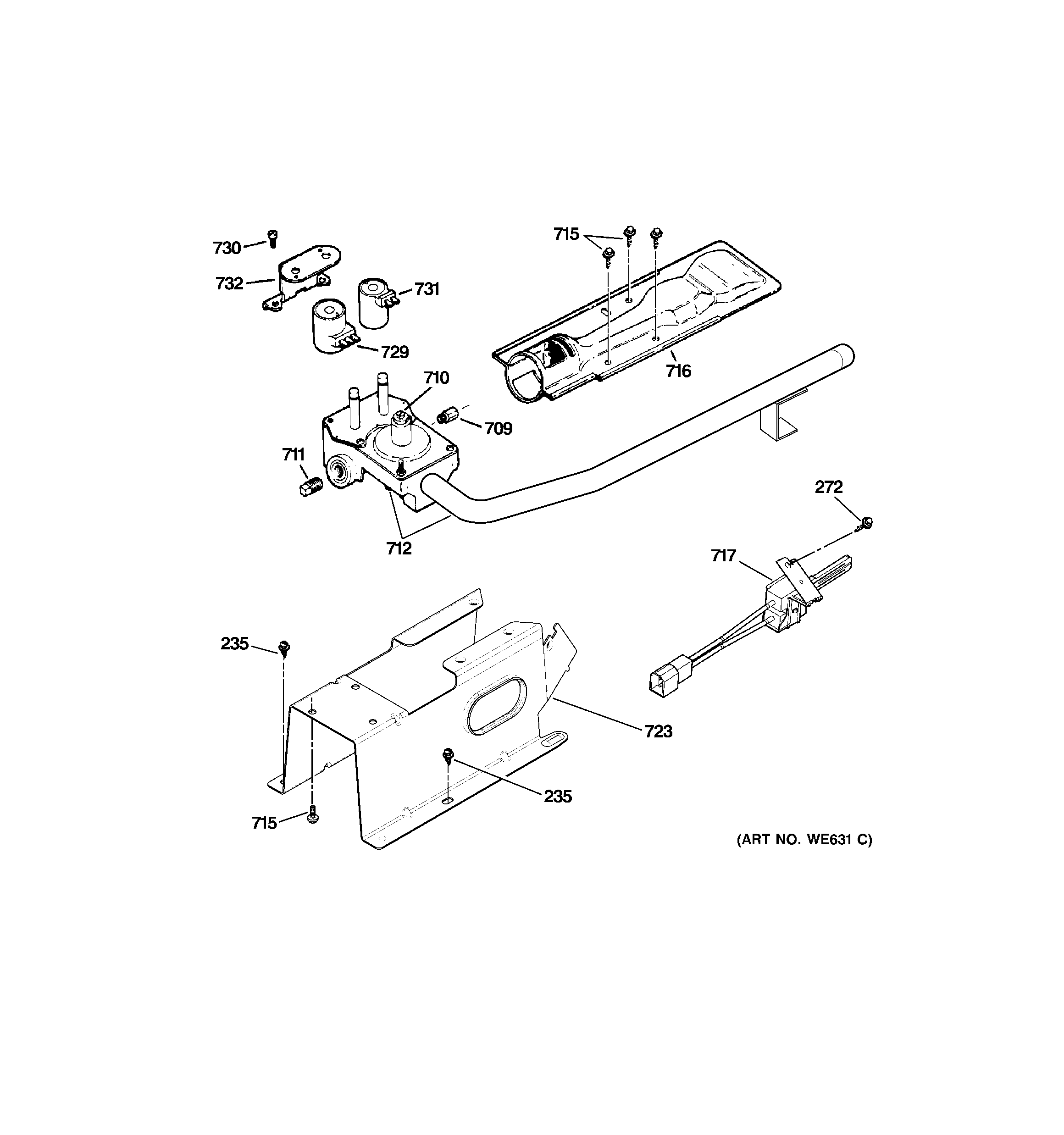 Gas valve & burner assembly