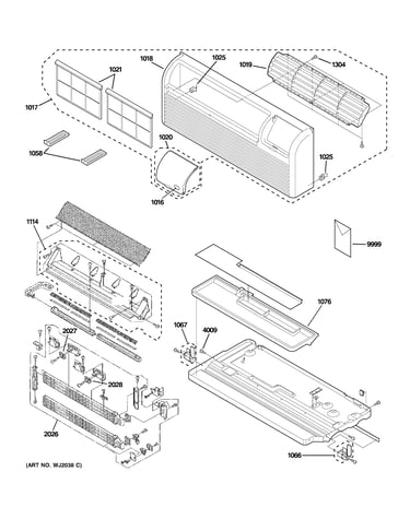 Grille, heater & base pan parts