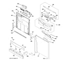 GE GLC5604V00WW escutcheon & door assembly diagram