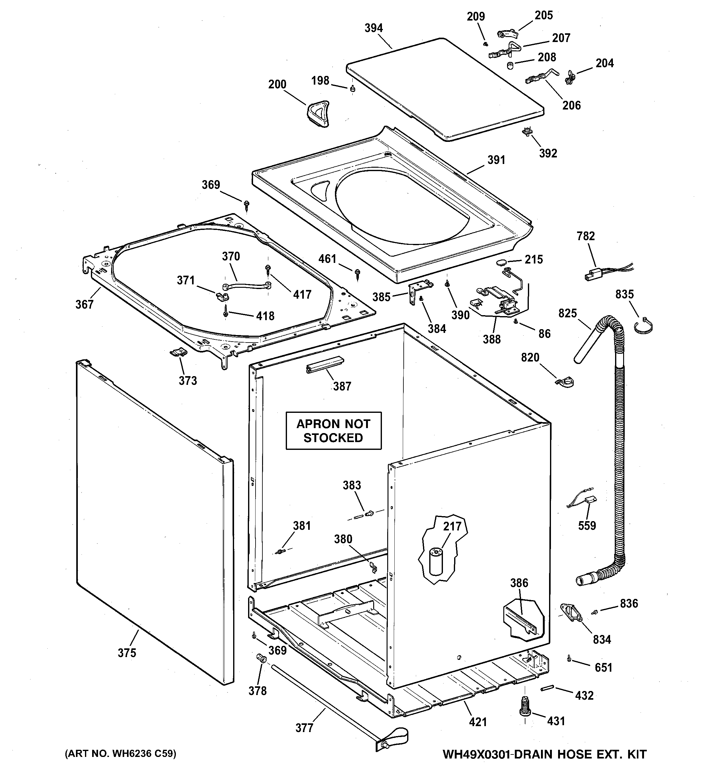 Cabinet, cover & top panel