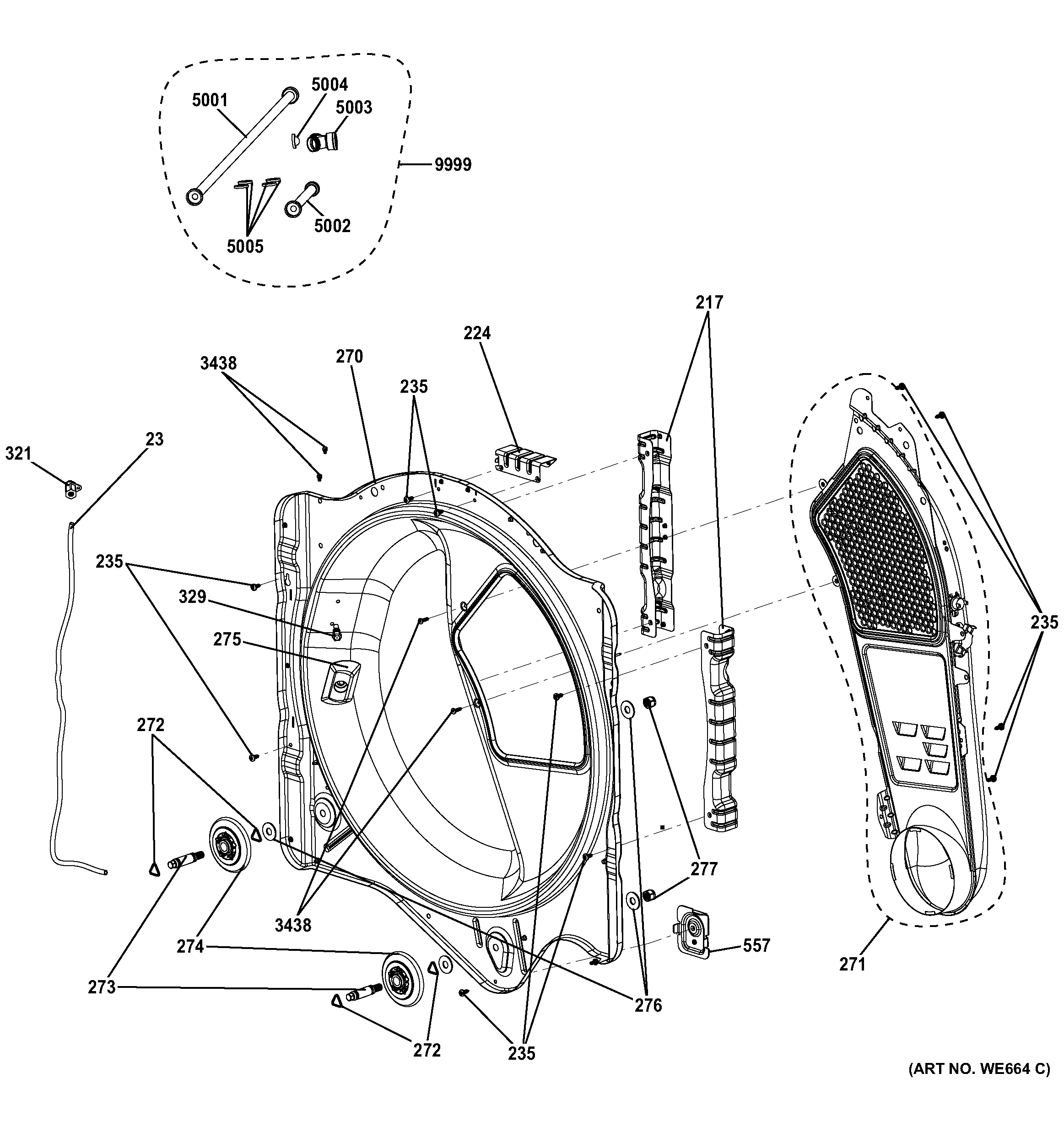 Rear roller support