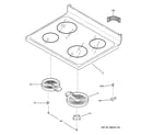 GE JB620DR5WW cooktop diagram