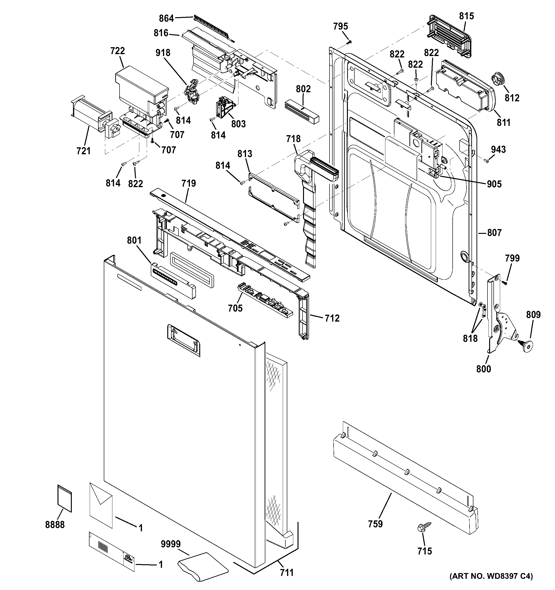 Escutcheon & door assembly