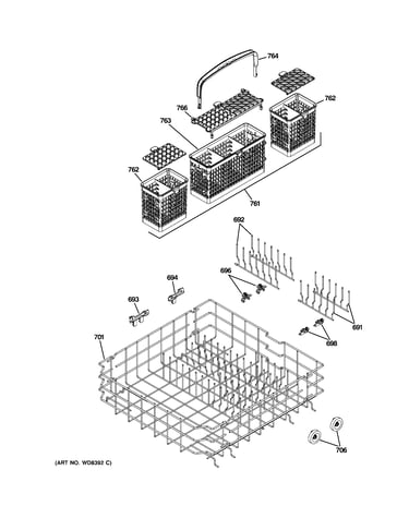Lower rack assembly