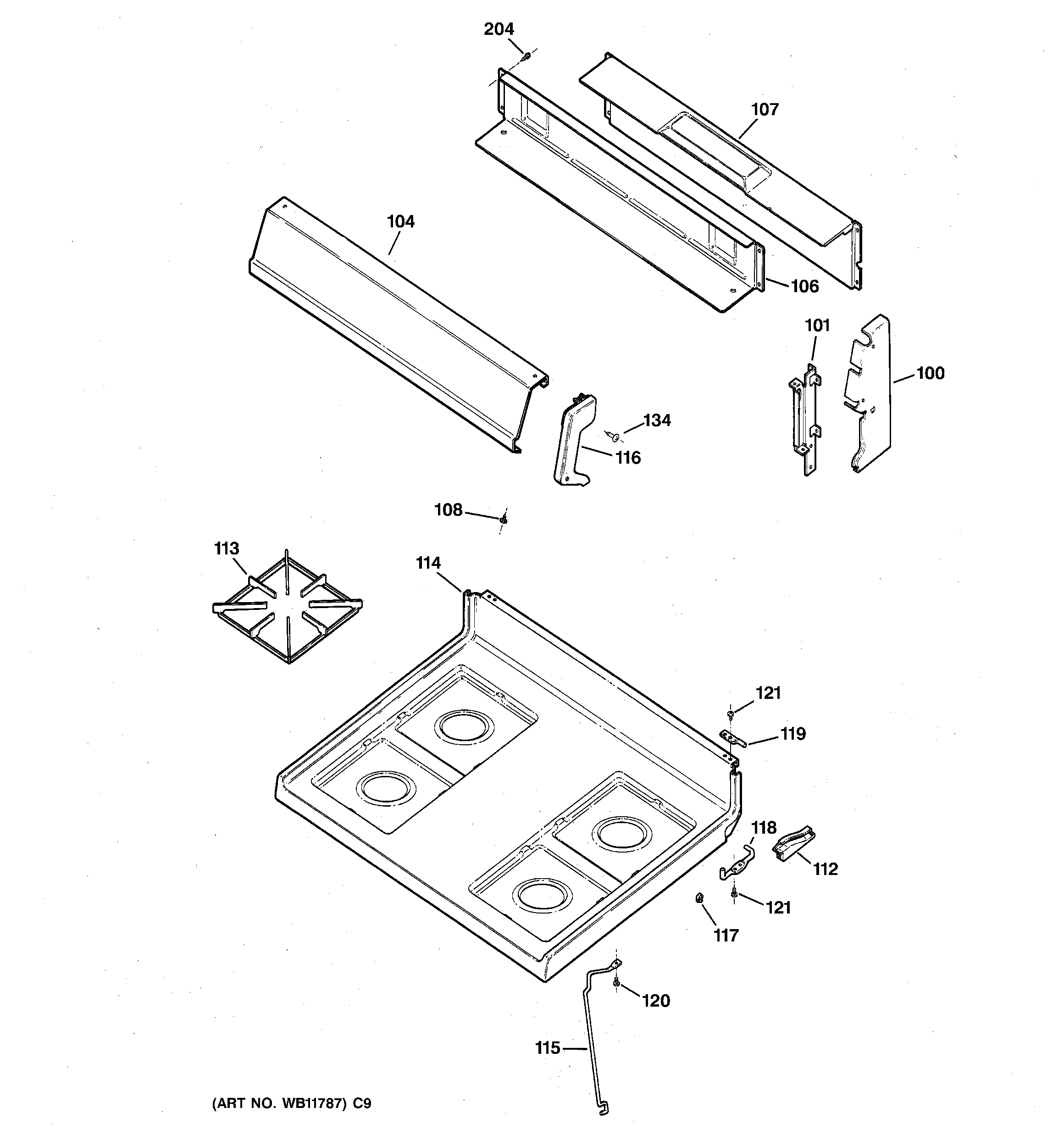 CONTROL PANEL & COOKTOP