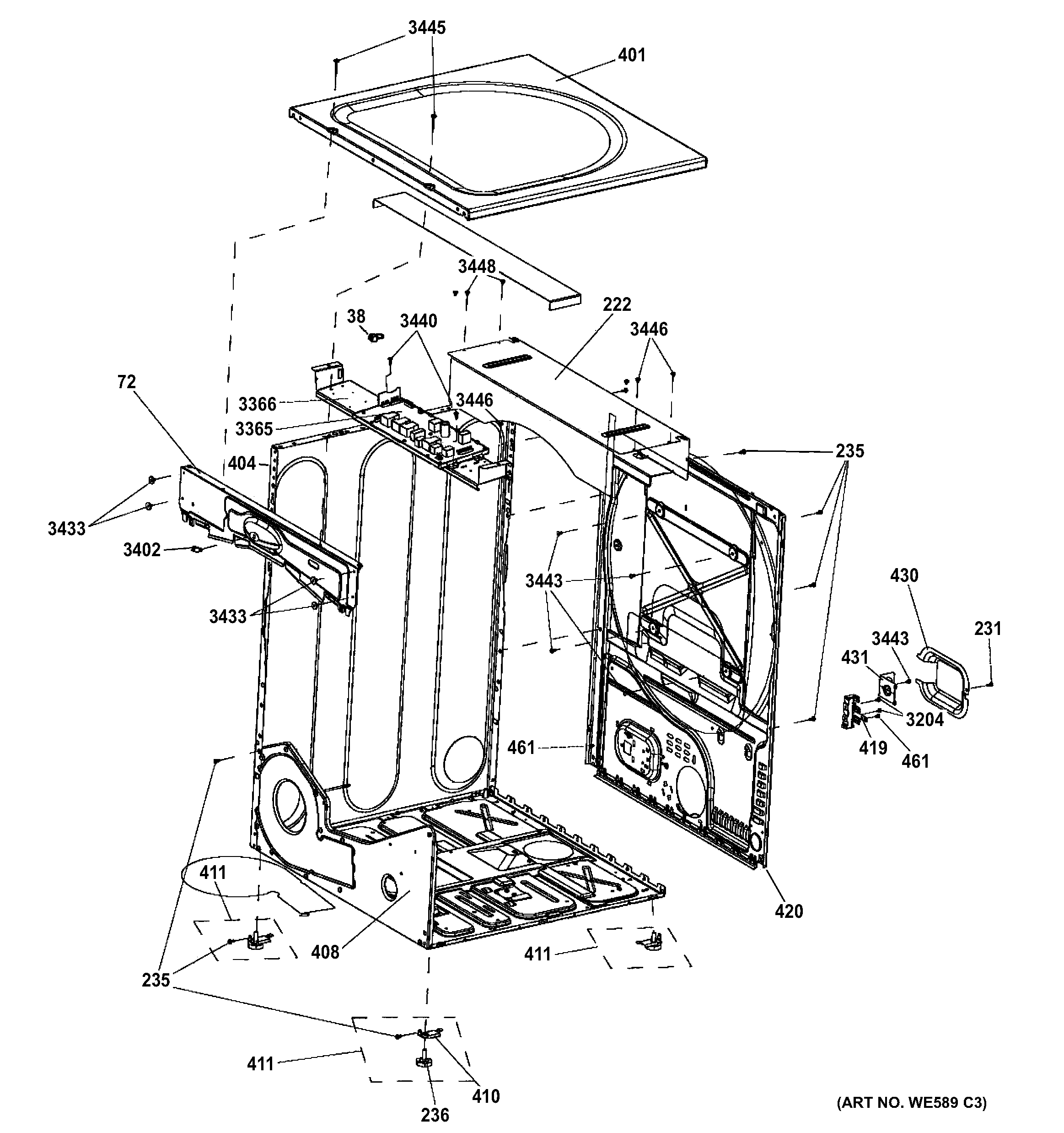 Cabinet & top panel