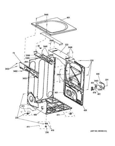 Cabinet & top panel