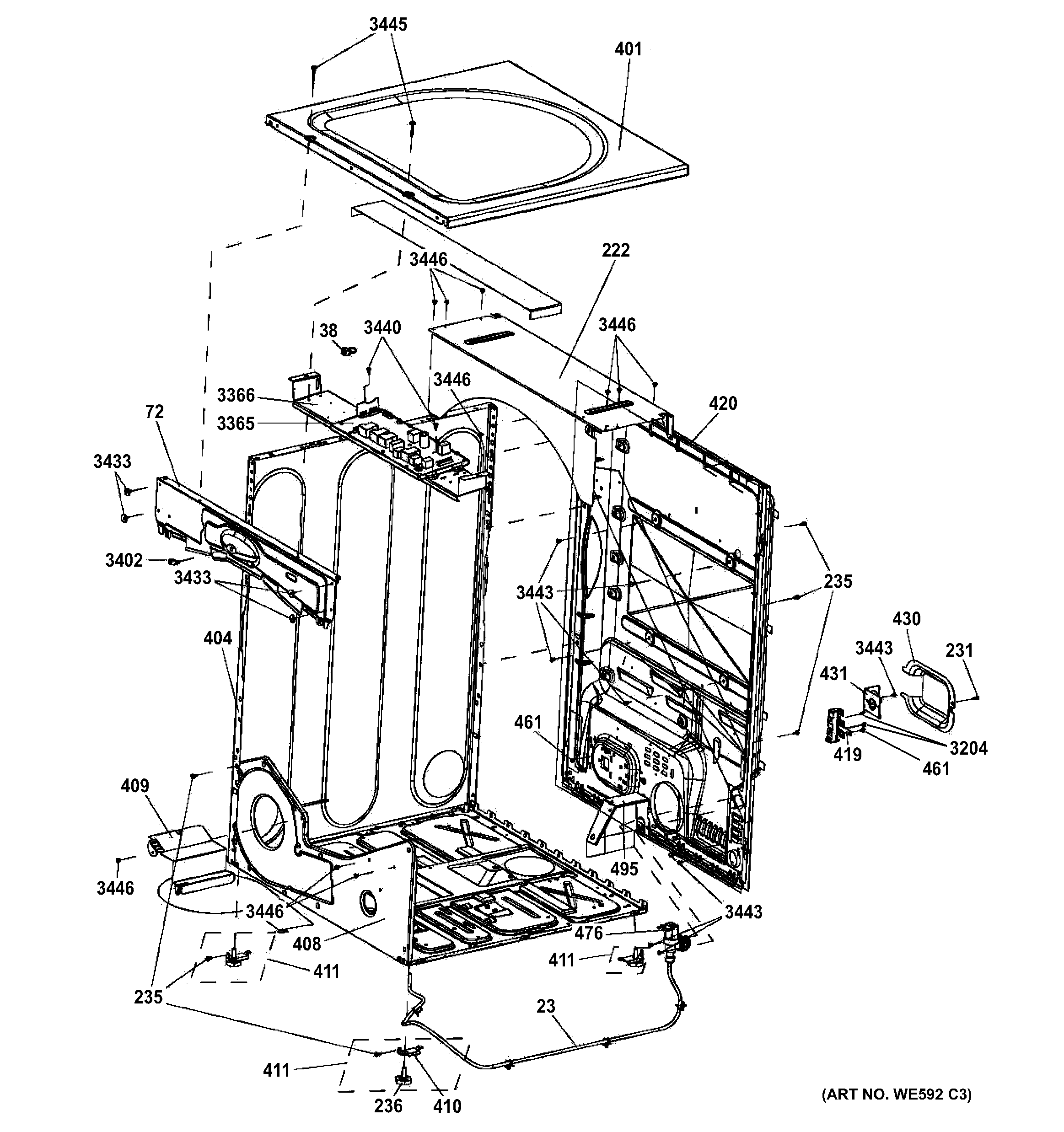 Cabinet & top panel