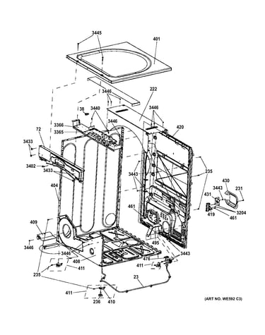 Cabinet & top panel