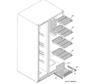 GE GSHF5KGXECBB freezer shelves diagram
