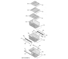 GE PSS26MGTDCC freezer shelves diagram