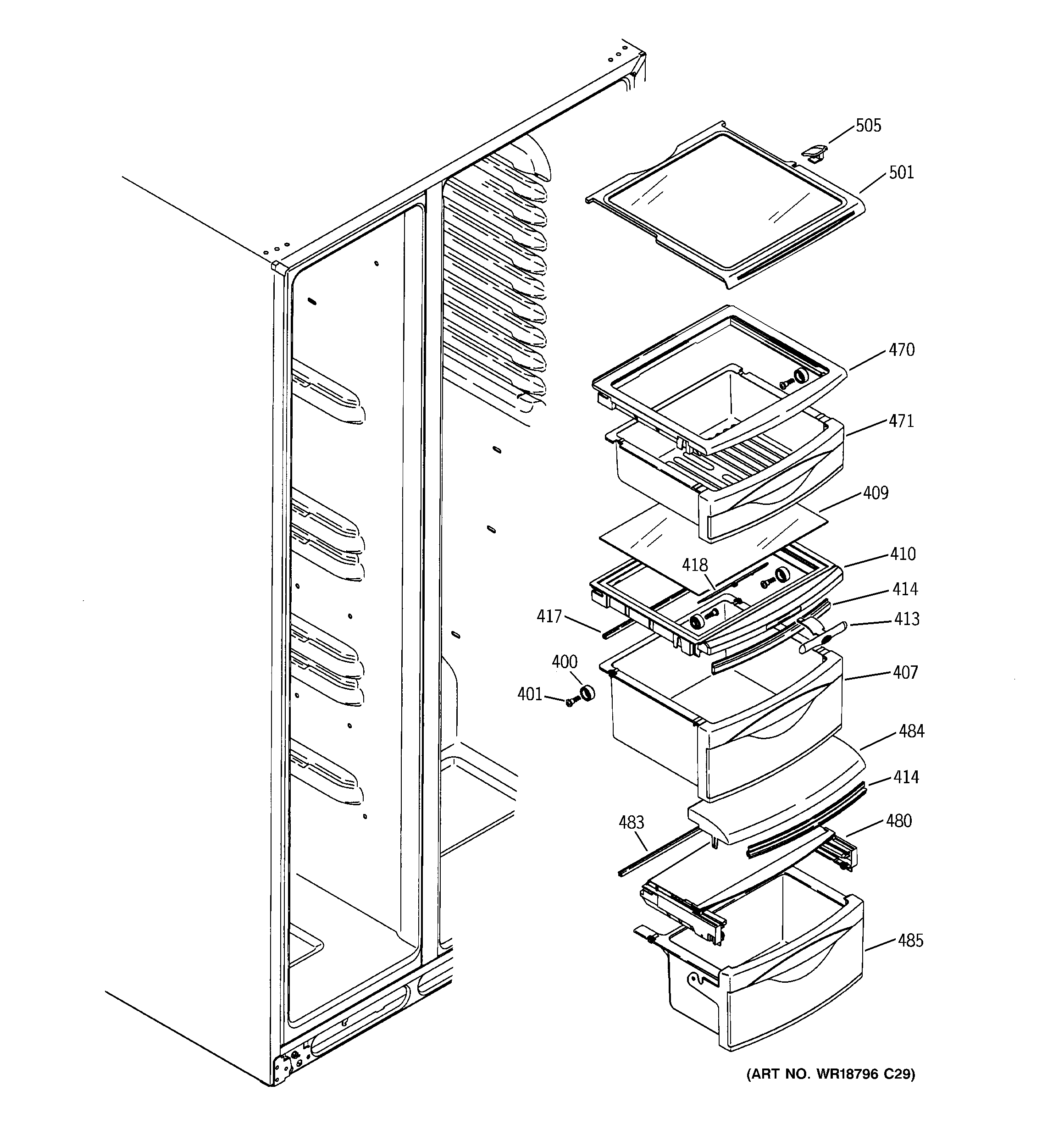Fresh food shelves