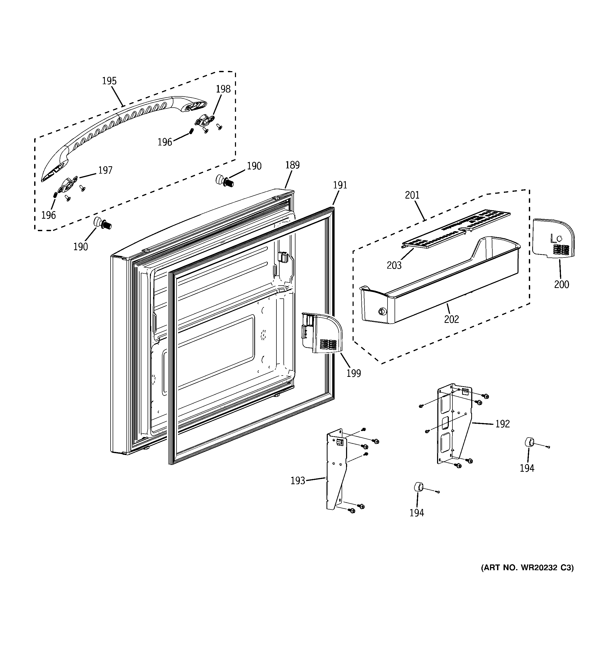Freezer door