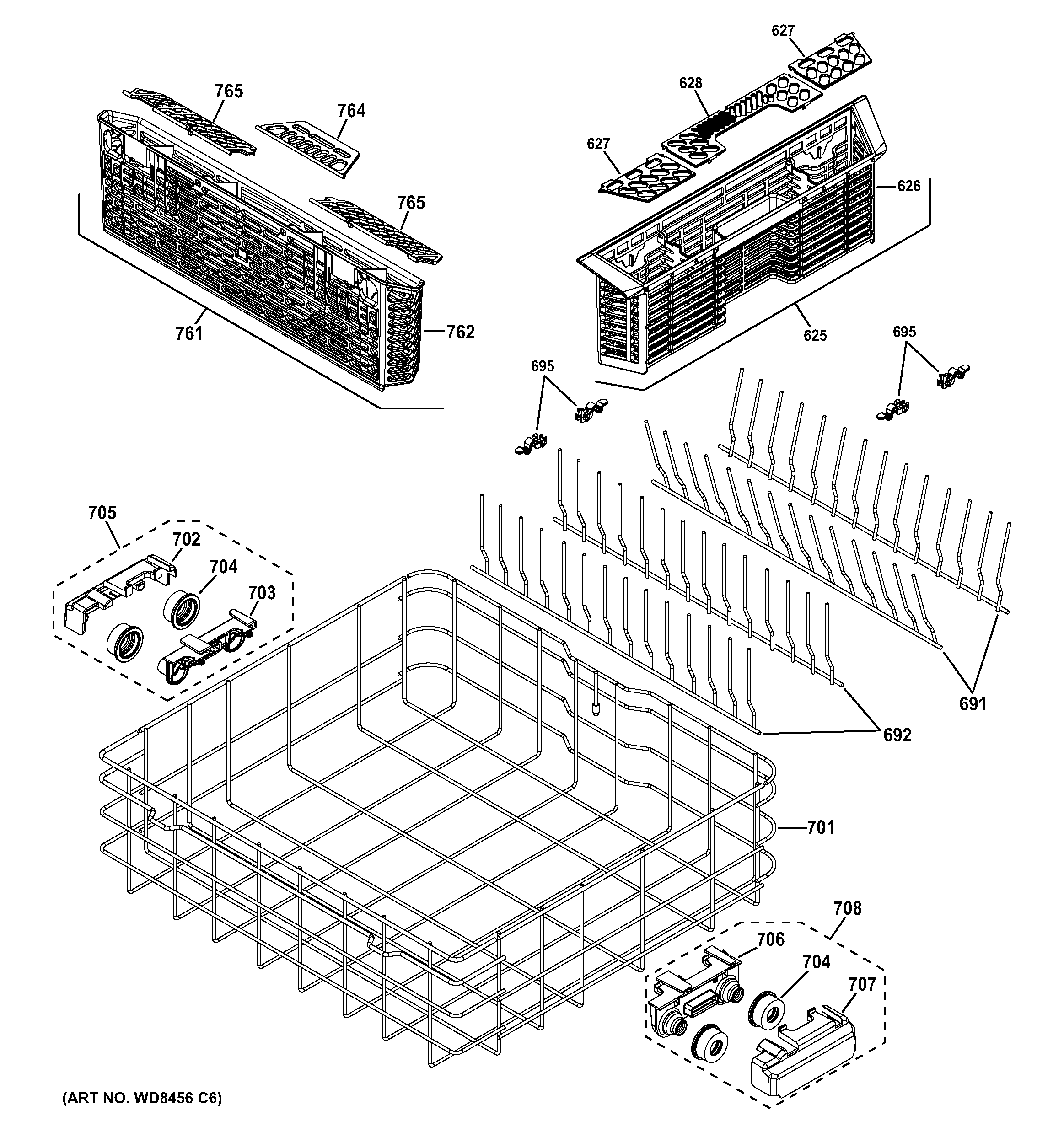 Lower rack assembly