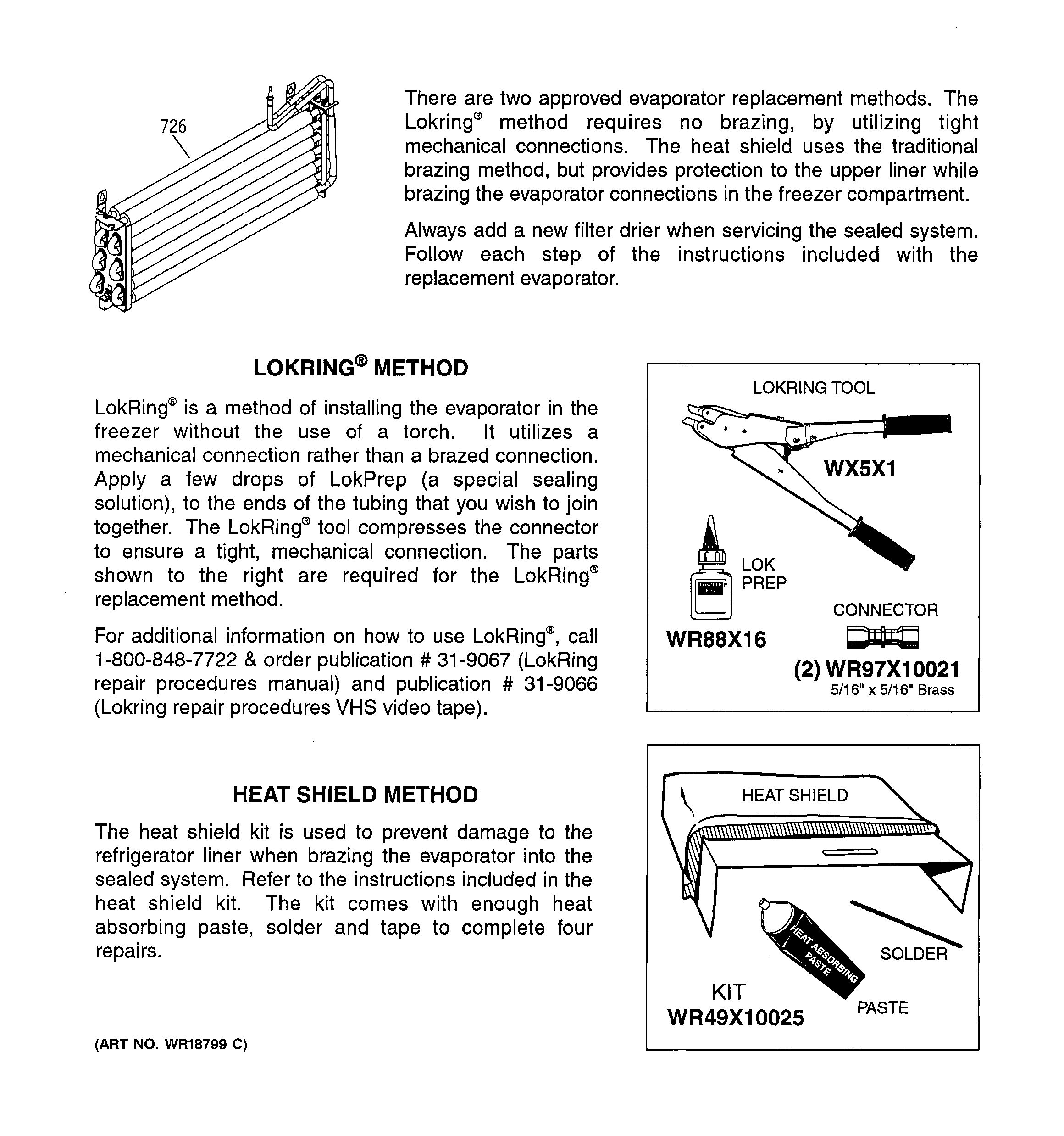 Evaporator instructions