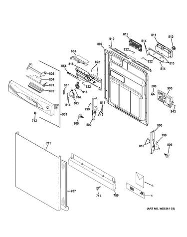 Escutcheon & door assembly