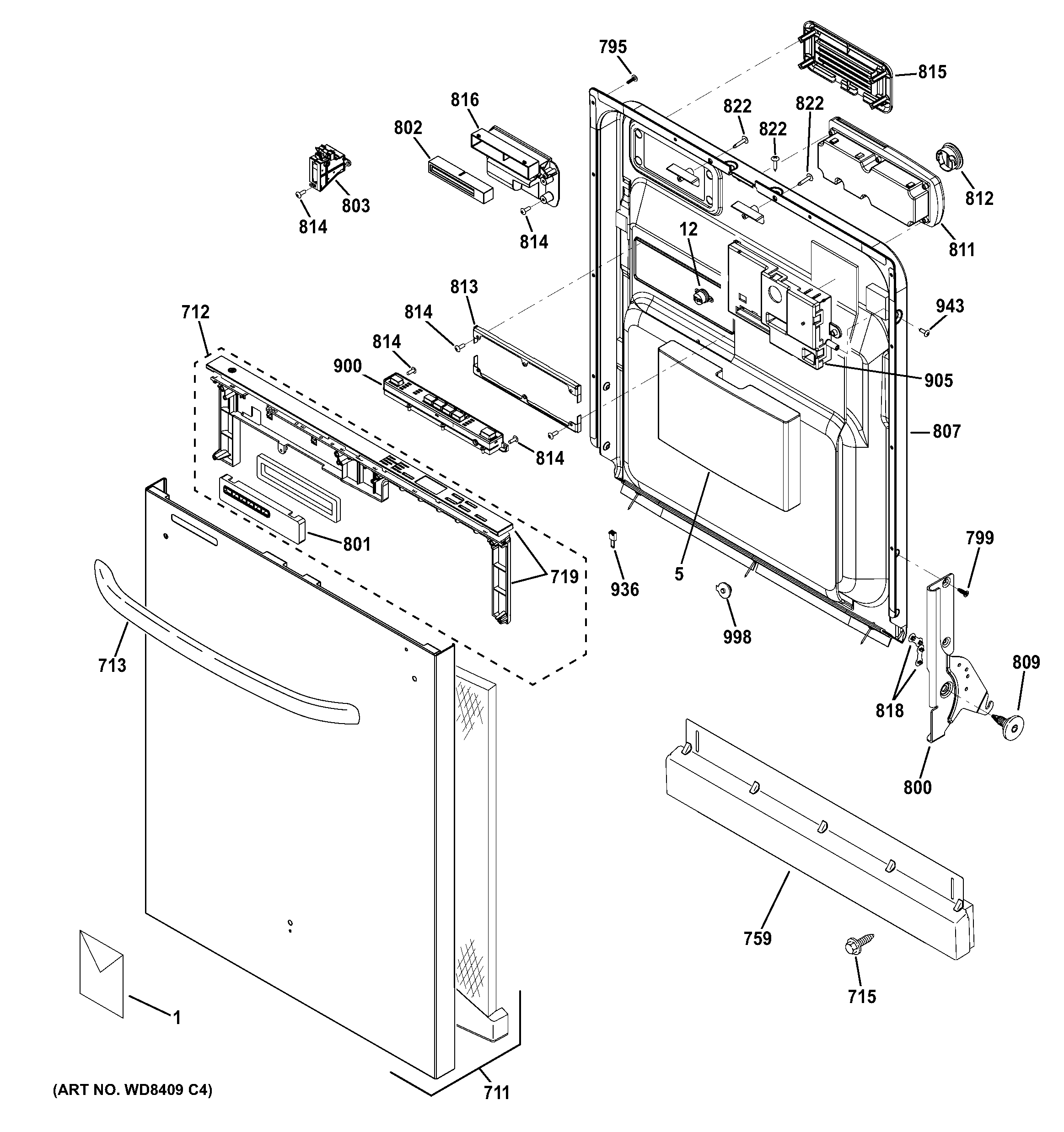 Escutcheon & door assembly