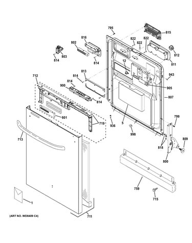 Escutcheon & door assembly
