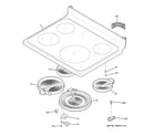 GE JB640DIR6BB cooktop diagram