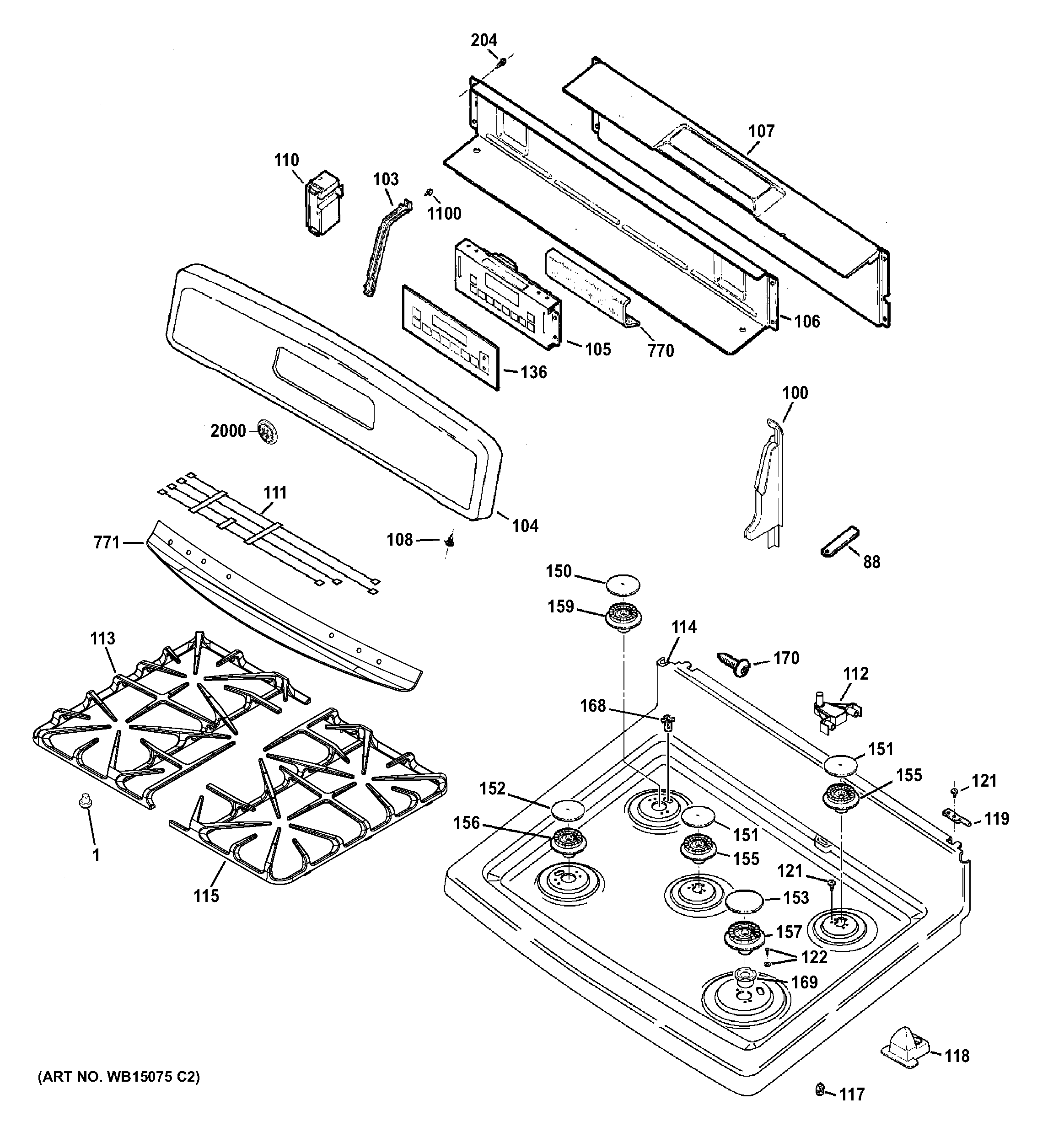 CONTROL PANEL & COOKTOP