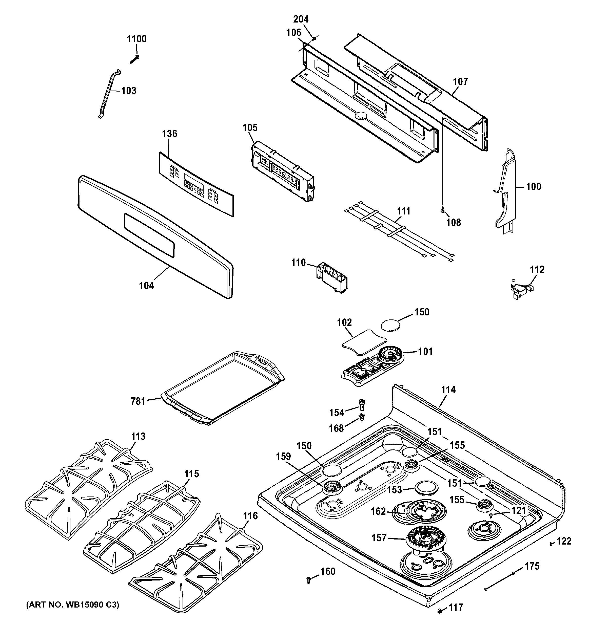 CONTROL PANEL & COOKTOP