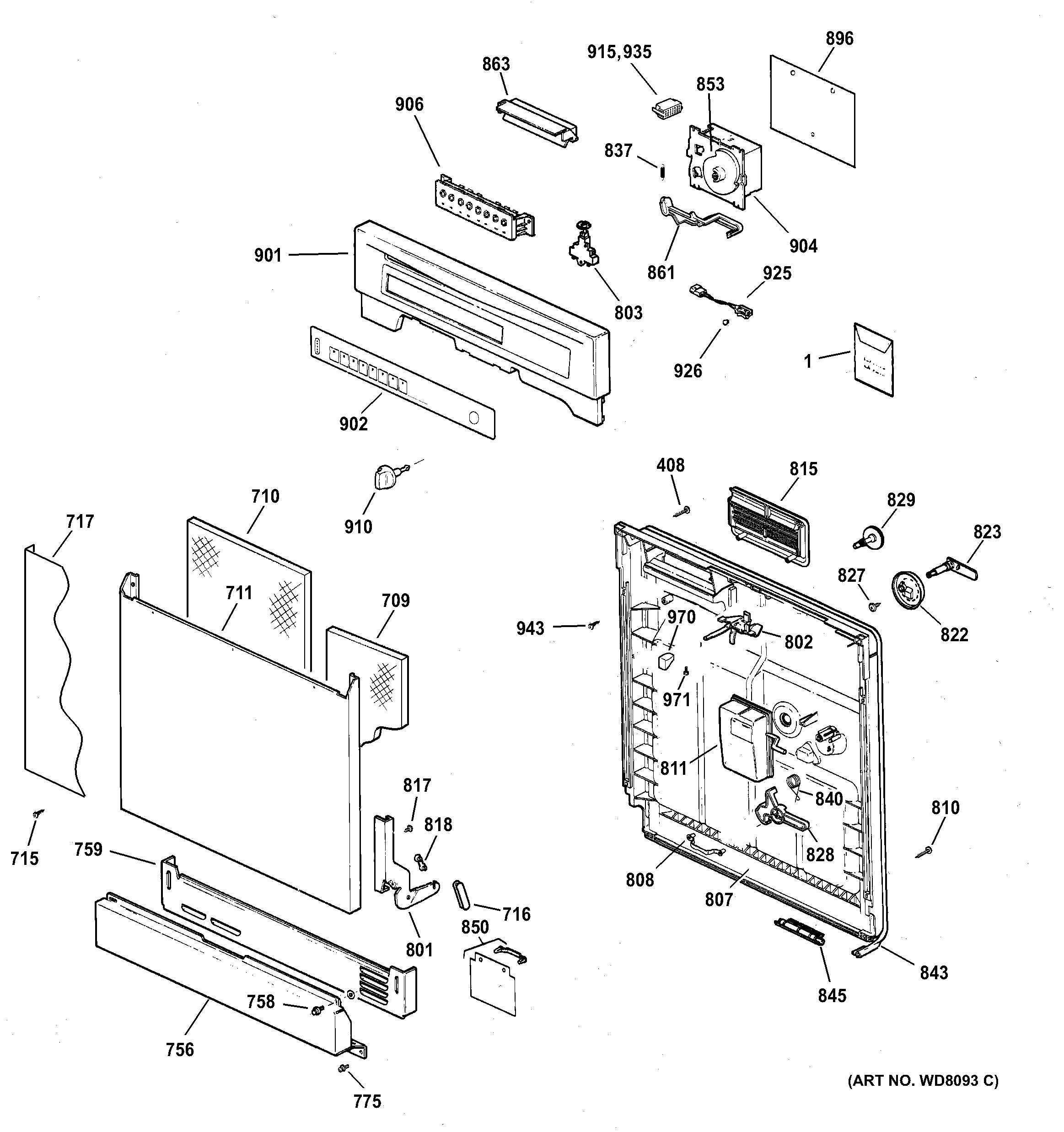 Escutcheon & door assembly
